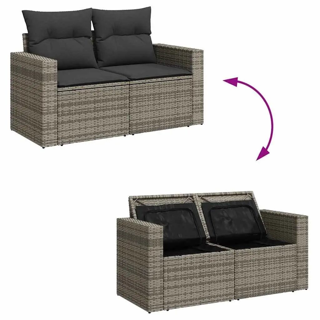 Garden Sofa Set Outdoor Furniture Modular Grey 8 Piece