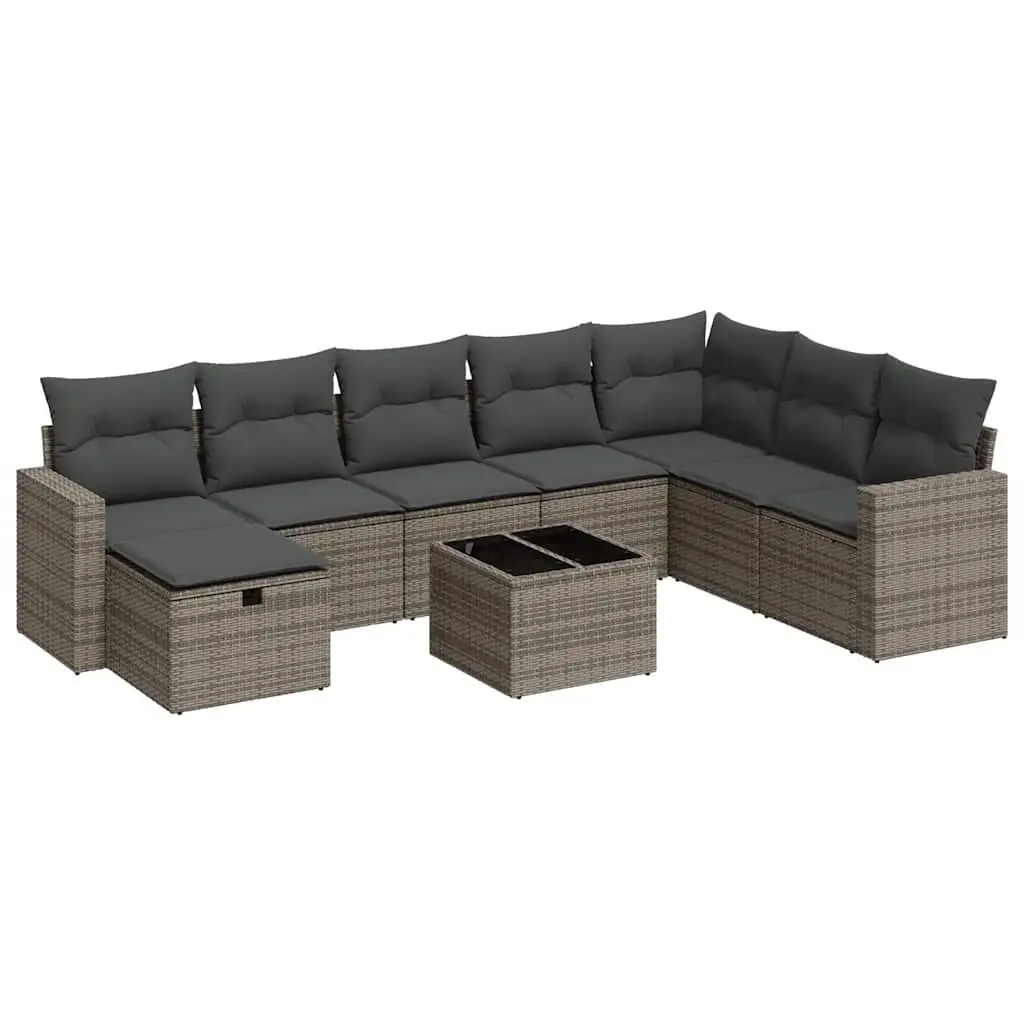 9-Piece Garden Sofa Set in Grey