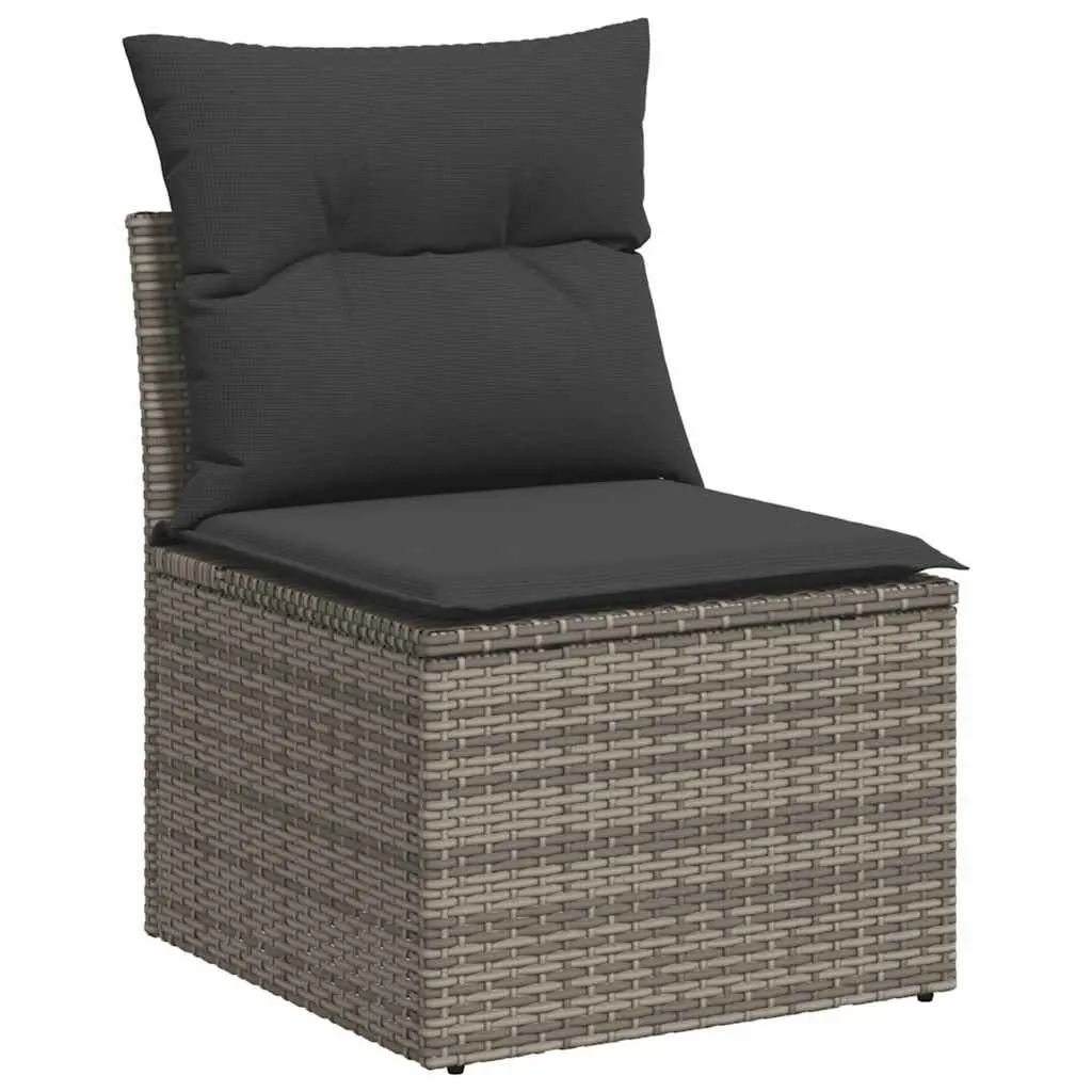 Garden Sofa Set 6 Piece Outdoor Furniture Poly Rattan Grey Modular Patio Lounge