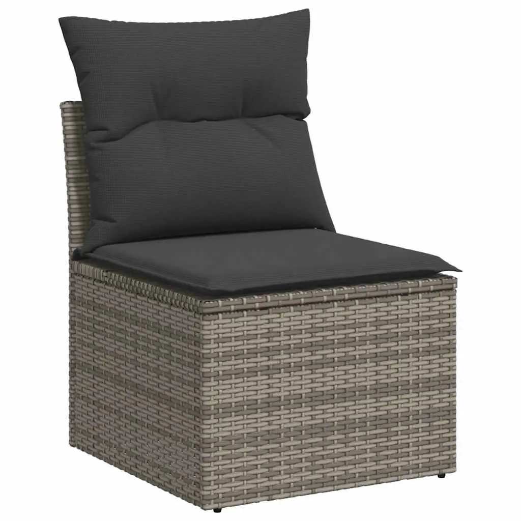 Garden Sofa Set Outdoor Furniture 6 Piece Grey Poly Rattan Modular