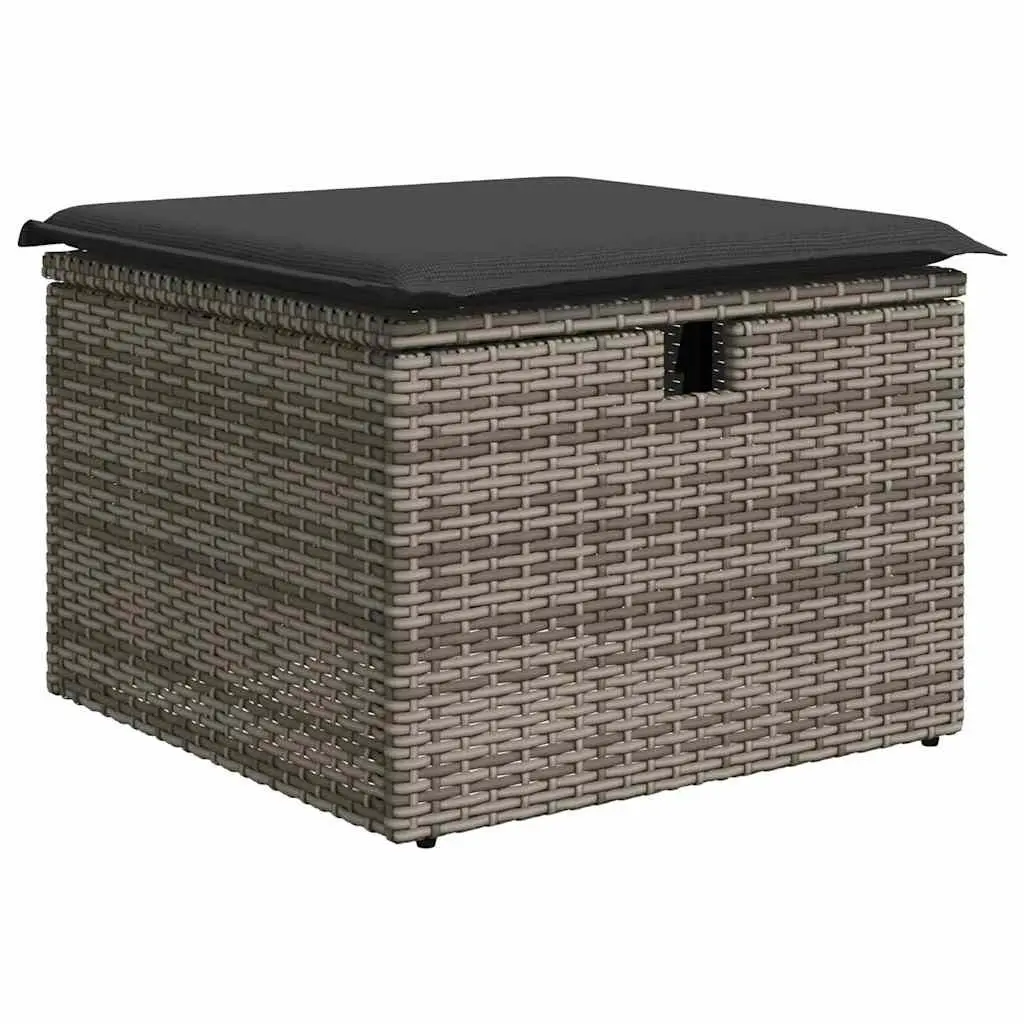 Garden Sofa Set 7 Piece Outdoor Furniture Patio Lounger Grey Poly Rattan