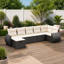 7 Piece Outdoor Sofa Set with PE Rattan Construction