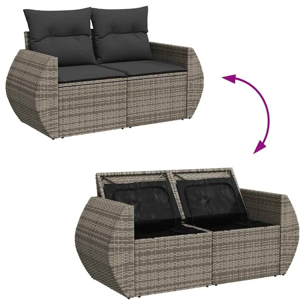 6-Piece Modular Grey Outdoor Sofa Set