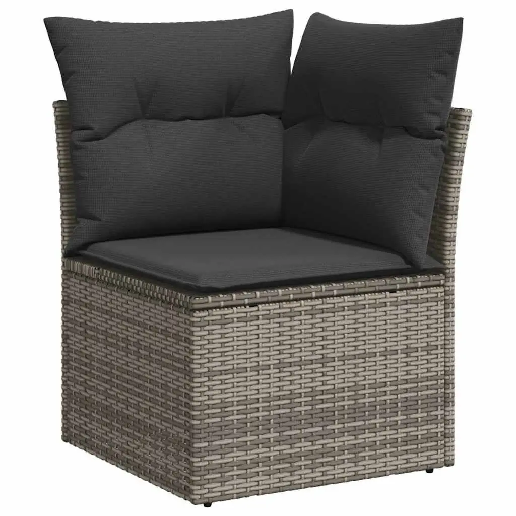 8 Piece Grey Garden Sofa Set with Storage