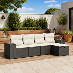 5 Piece Modular Garden Sofa Set with Cushions Included