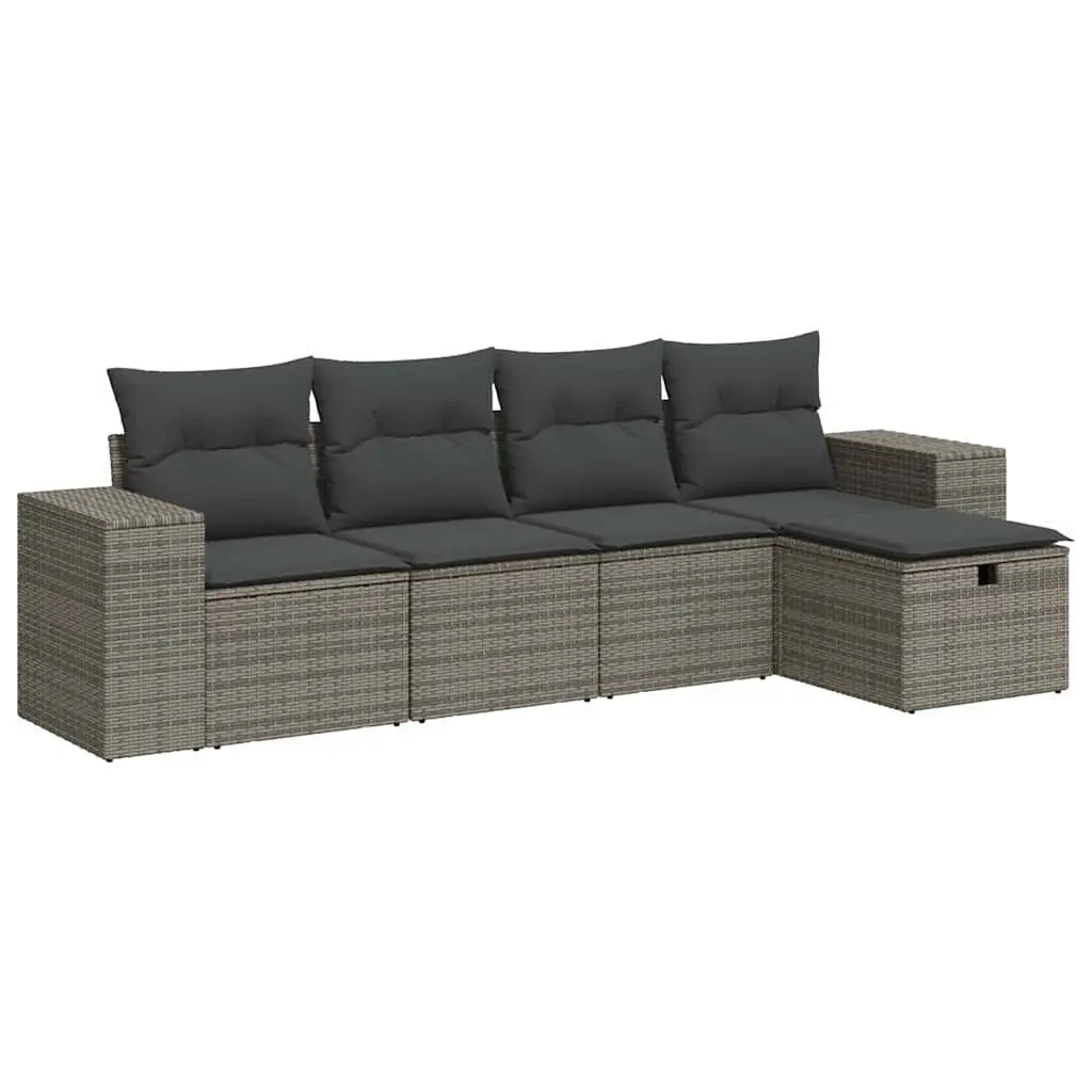 5 Piece Garden Sofa Set Outdoor Patio Furniture Grey