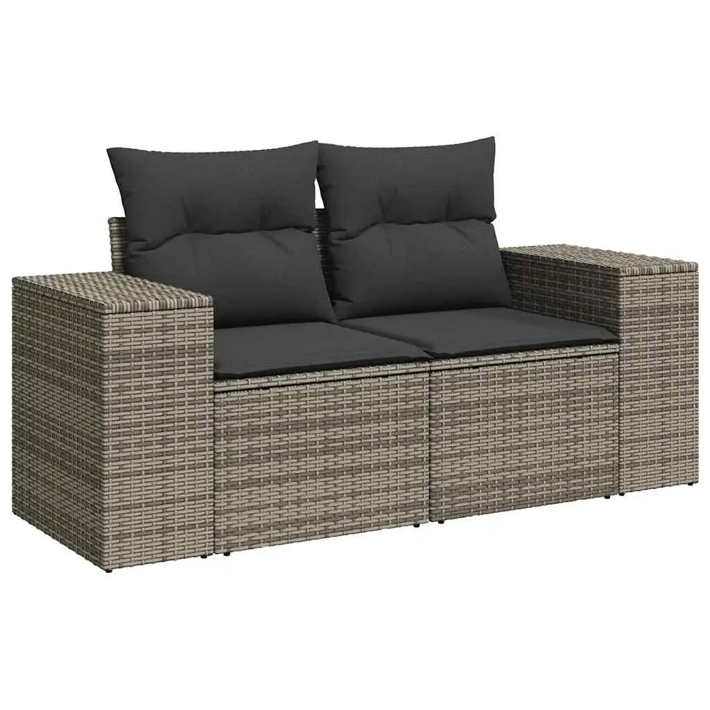 Garden Sofa Set 6 Piece Outdoor Furniture Patio Grey Poly Rattan Modular with