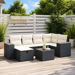 Specifications of the 7-Piece Garden Sofa Set in Black
