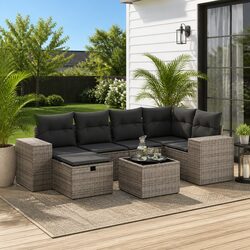 Specifications of 7-Piece Grey Outdoor Sofa Set