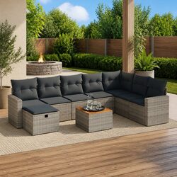 Specifications of 9 Piece Grey Garden Sofa Set