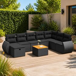 9 Piece Modular Garden Sofa Set: Dimensions and Specs