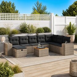 Specifications of the 9 Piece Garden Sofa Set with Cushions