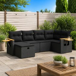 6-Piece Garden Sofa Set with Cushions and Storage Bags
