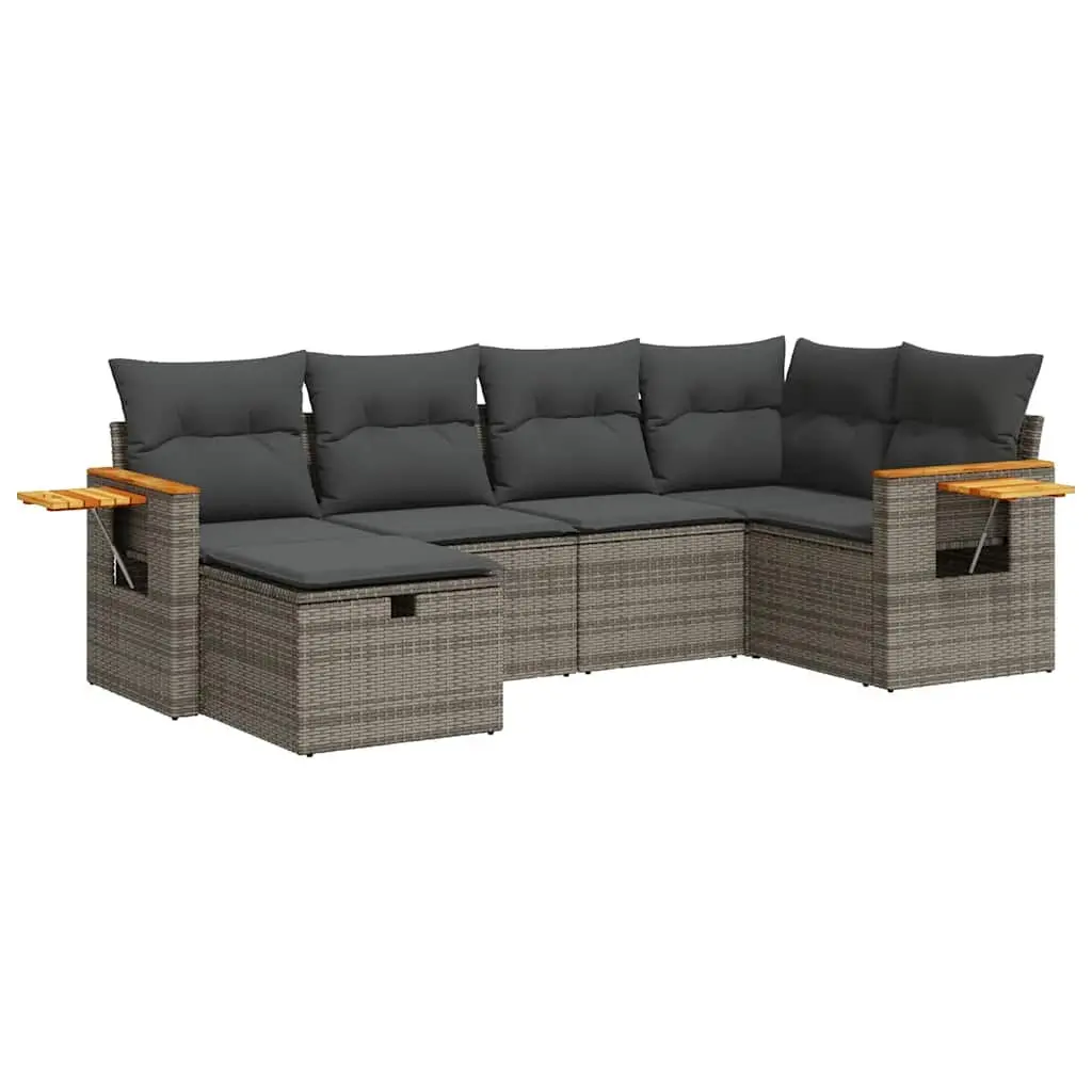 6-Piece Grey Outdoor Garden Sofa Set