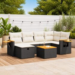 7 Piece Garden Sofa Set - Dimensions and Materials Listed