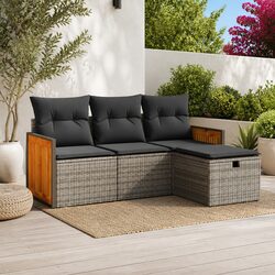4 Piece Garden Sofa Set: Dimensions and Material Specs