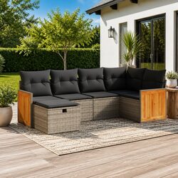 Specifications of 6-Piece Grey Outdoor Sofa Set