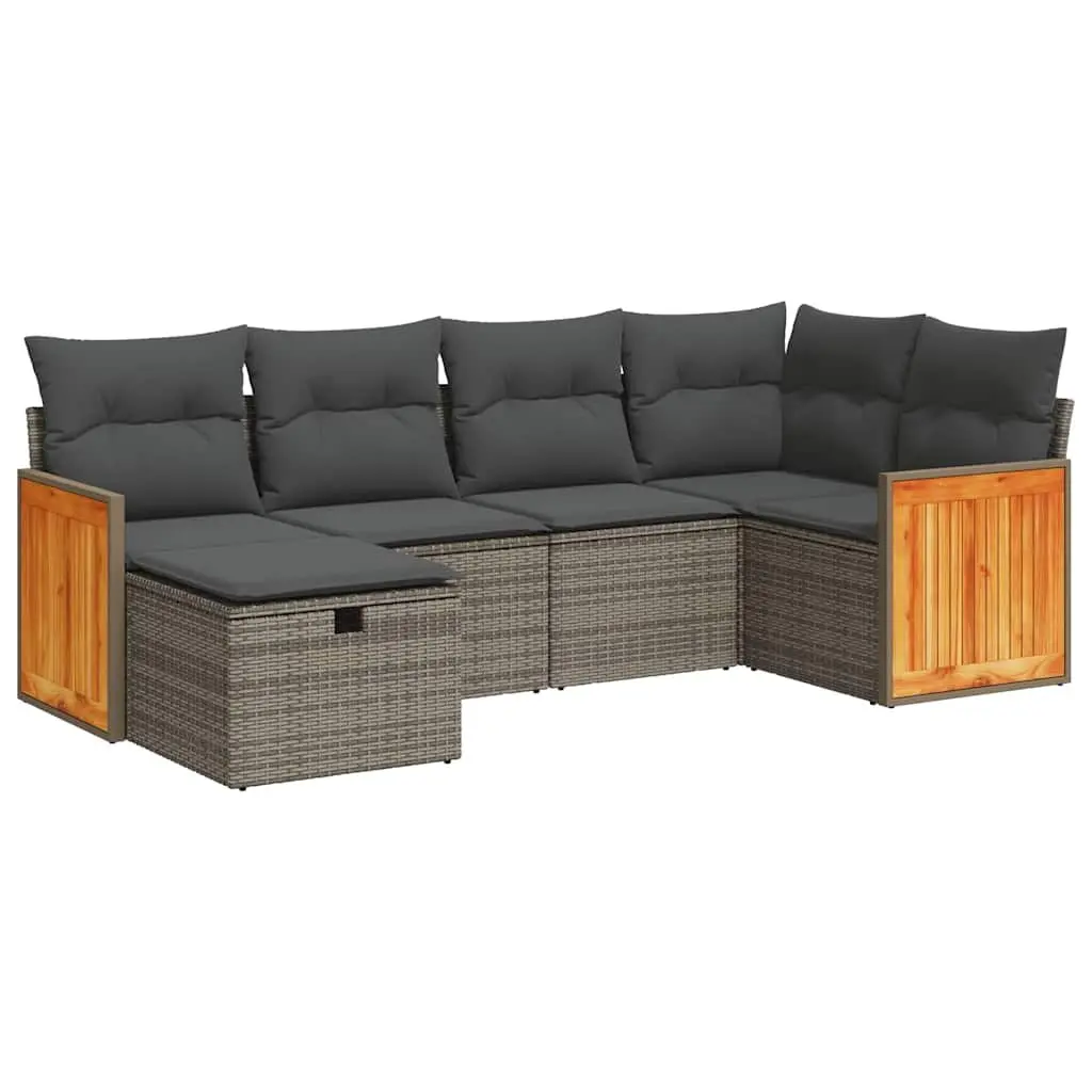 6-Piece Grey Outdoor Sofa Set