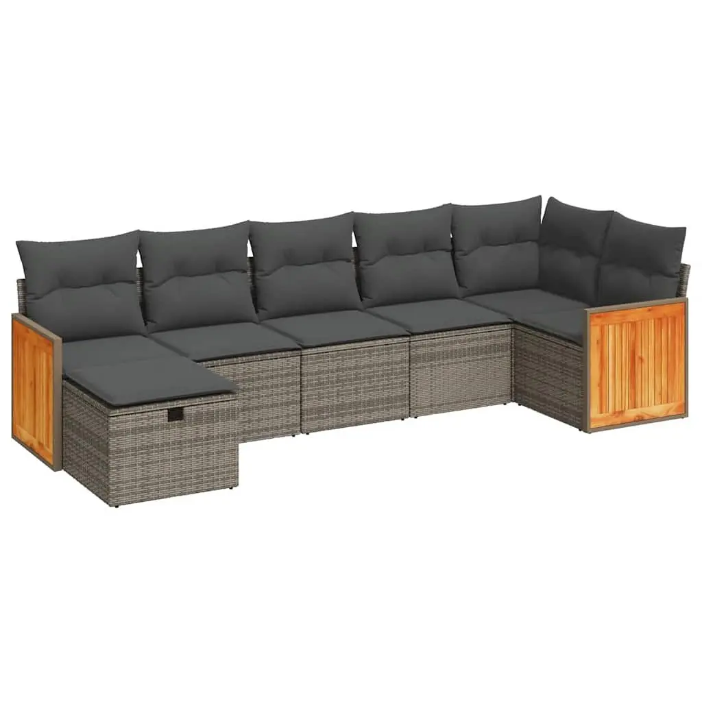 7 Piece Grey Garden Sofa Set