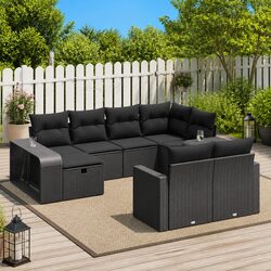 Specifications of 10-Piece Outdoor Sofa Set in Black