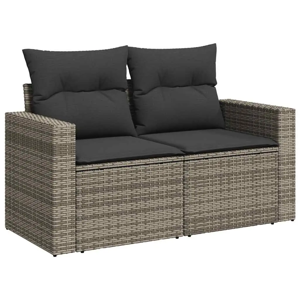 Garden Sofa Set 11 Piece Outdoor Furniture Grey Poly Rattan Patio Lounge with