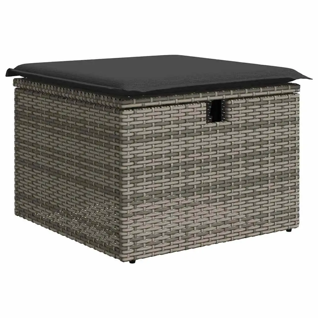Garden Sofa Set 11 Piece Outdoor Furniture Grey Poly Rattan Patio Lounge with