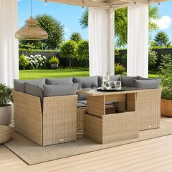 Specifications of 7 Piece Beige Garden Sofa Set