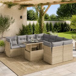 Specifications of 9-Piece Outdoor Sofa Set in Beige
