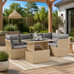 Factual 6 Piece Garden Sofa Set: Dimensions & Materials