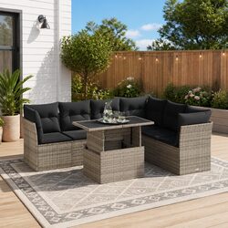 Specifications for 7-Piece Outdoor Patio Sofa Set in Grey