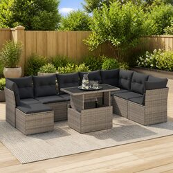 9 Piece Garden Sofa Set Dimensions and Materials