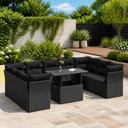 Specifications of 10-Piece Outdoor Garden Sofa Set in Black