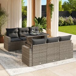 Dimensions and Features of 7-Piece Grey Patio Sofa Set