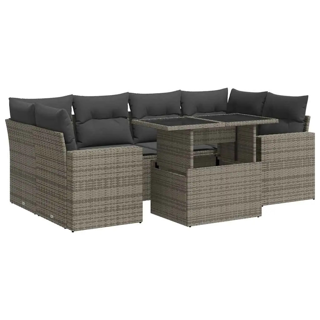 7-Piece Grey Garden Sofa Set
