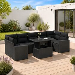 Specifications of 8-Piece Garden Sofa Set with Cushions