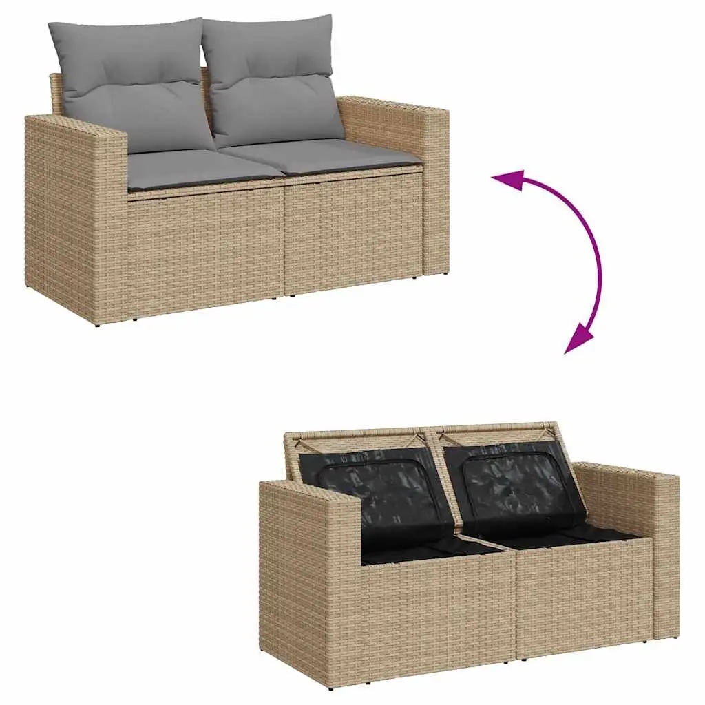 7 Piece Beige Garden Sofa Set