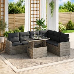 7 Piece Garden Sofa Set - Dimensions, Materials & Contents