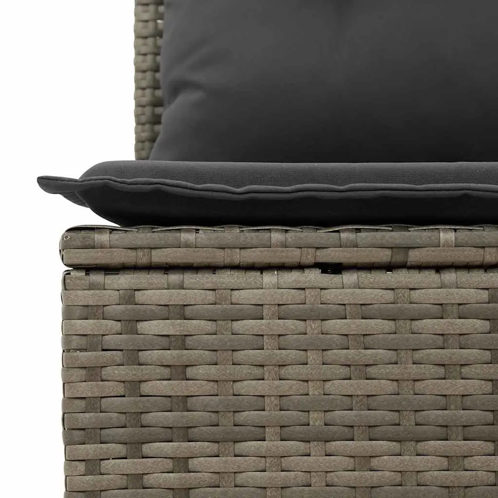7 Piece Garden Sofa Set Outdoor Patio Furniture Grey Poly Rattan with Cushions