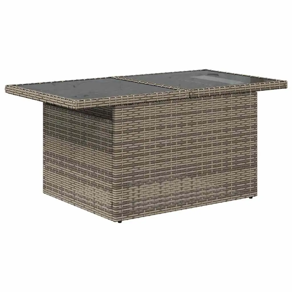 Garden Sofa Set 9 Piece Outdoor Furniture Grey Poly Rattan Patio Lounge Seating