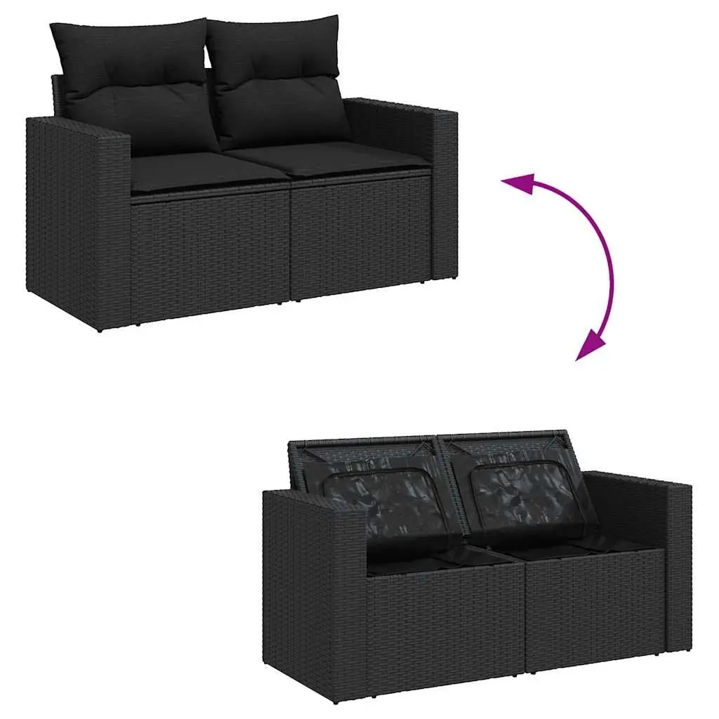 7 Piece Garden Sofa Set Outdoor Patio Furniture Black