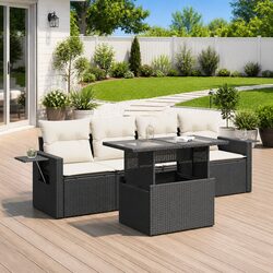 Durable 5-Piece Garden Sofa Set with Adjustable Tabletop