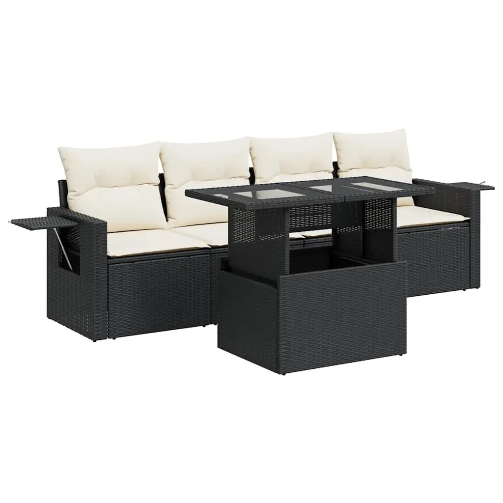 5-Piece Garden Sofa Set with Adjustable Tabletop