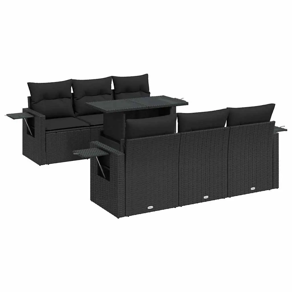 7 Piece Garden Sofa Set Outdoor Furniture Patio Sectional Black