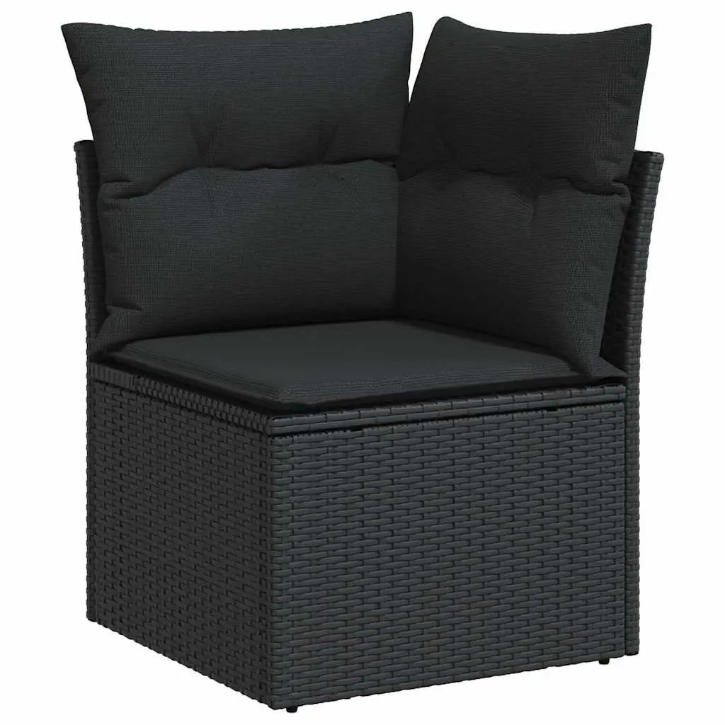 Garden Sofa Set 8 Piece Outdoor Furniture Patio Lounge Black Poly Rattan with