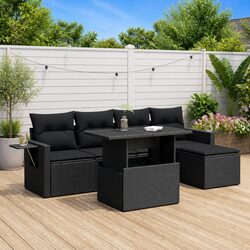 Specifications of 6 Piece Garden Sofa Set in Black