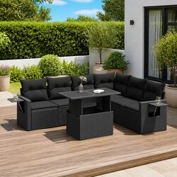 Specifications of 7 Piece Black Outdoor Sofa Set