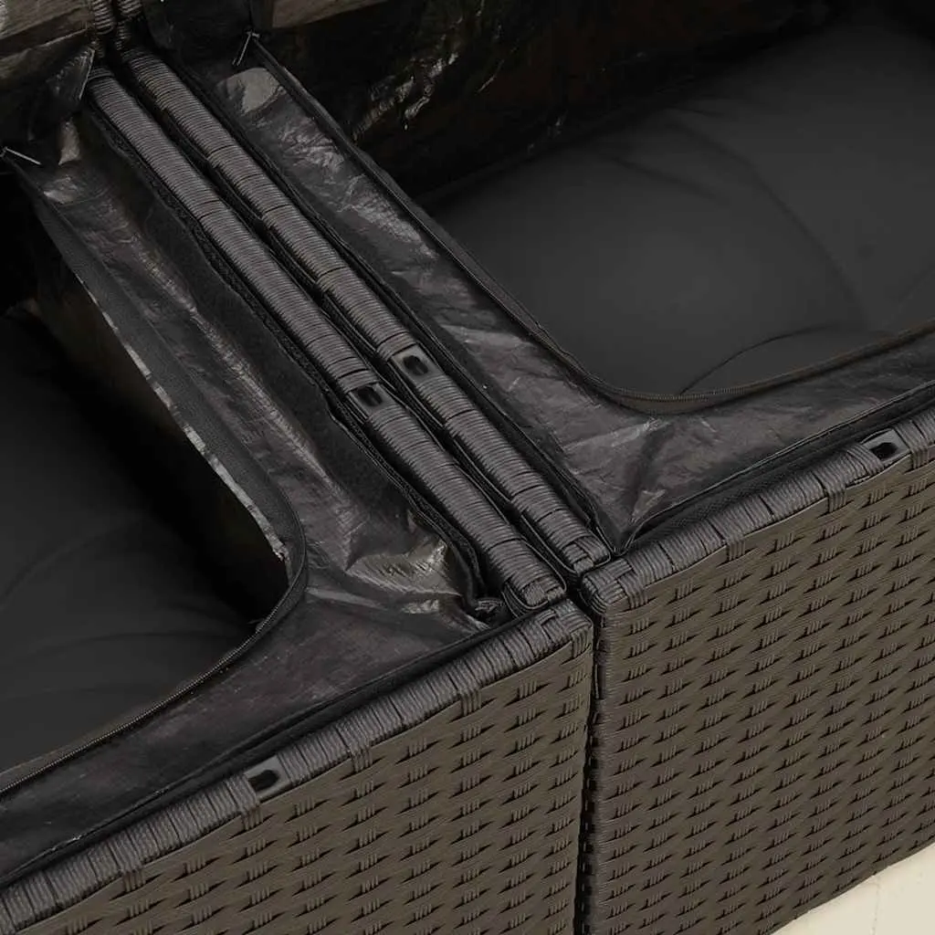 7 Piece Black Outdoor Sofa Set