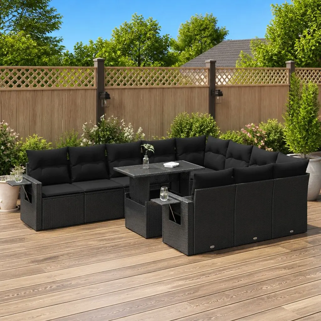 Garden Sofa Set Outdoor Furniture 11 Piece Patio Sectional with Storage