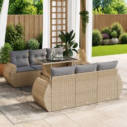 Specifications of 7 Piece Outdoor Sofa Set with Cushions