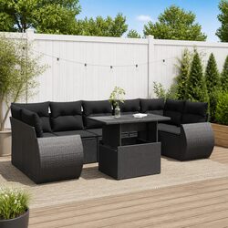 Specifications of the 8-Piece Garden Sofa Set in Black